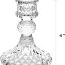 Clear Glass Candlestick Holders Set of 2Taper Candle Holders Fit 0.8 Inch Candles, Crystal Decorative Candle Stand Centerpiece for Table Wedding Dinning Party 4 Inch Tall
