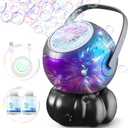 Bubble Machine - Halloween Bubble Maker for Kids with Big Bubbles Design, Multi-Color LED Light, 20oz CapacityUSB-C Rechargeable - Outdoor Toys for Toddlers Ages 3+ Boys Girls Party Birthday Gift