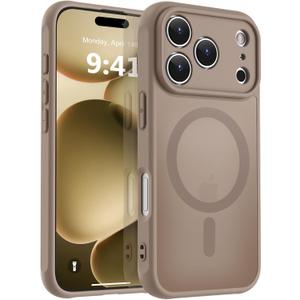 MOCCA Magnetic for iPhone 17 Pro Case, (Compatible with Magsafe) (16FT Military Grade Protection) Full Camera Protection Anti-Fingerprint Slim Translucent Matte Phone Cover 6.3",Brown