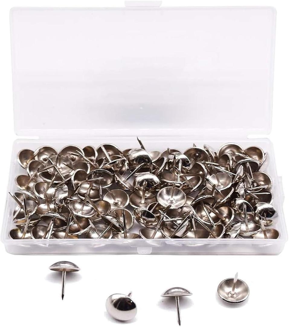 Decorative Furniture Nails Upholstery Tacks10-200 Pieces Upholstery Tacks - Furniture Nails Pins Pins Thumb Tacks, 16 x 20mm/Silver/100PCS (One Color)