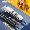 oneisall Dog Grooming Kit for Heavy Thick Hair&Coats/Low Noise Rechargeable Cordless Waterproof Dog Clippers for Grooming Animals&Pets/Pet Shaver with Stainless Steel Blade and Paw Trimmer