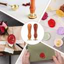 Wax Seal Stamp Kit, Mini Letter Seals Stamps for Sealing, Vintage Brass Stamp Head with Various Patterns for Wedding Invitation Gift Wrap Envelopes Christmas Card (22pcs, Gold)