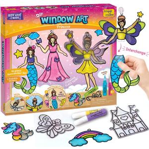 Imagimake Window Art Princess | Suncatcher Kit | Arts and Crafts for Kids Ages 8-12 | Girls Toys Age 6-8 | Unicorn Gifts for Girls Age 6-8 | 5 Year Old Girl Gift | 8 Year Old Girl Birthday Gift