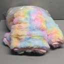 LIFEREVO Fluffy Faux Rabbit Fur Bubble Blanket, Tie Dye Plush Shaggy Throw Couch Sofa, Cozy Comfy Furry Big Bed Blanket Adults Kids Girls, Aesthetic Fuzzy Throw for Bedroom Living Room, 60x90, Rainbow