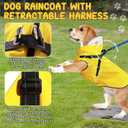 Dog Raincoat: Dog Rain Jacket with Reflective Harness & Removable Hood | Waterproof Dogs Rain Coat Poncho for Large Medium Small Dogs Puppies (Yellow - M)