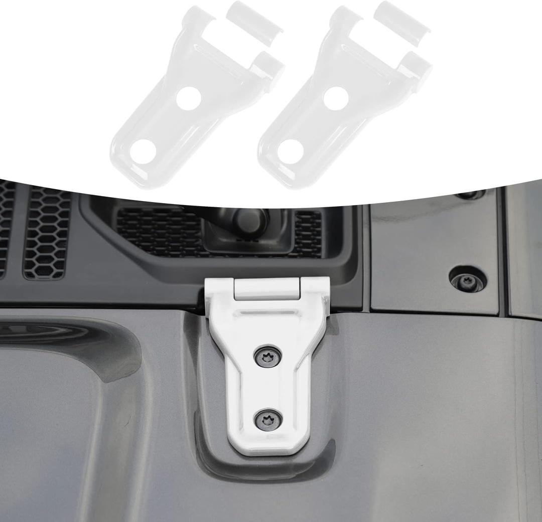 RT-TCZ Hood Hinge Cover Exterior Decoration Kits Accessories for Jeep Wrangler JL JLU and Gladiator JT 2018-2023,White