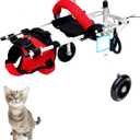 Cat Wheelchair Adjustable 2 Wheels Pet Wheelchair Lightweight Cat Support Wheels for Rehabilitation Aid for The Back Legs of Aging, Arthritic, Injured, Disabled, Weak Cats/Pets (M)
