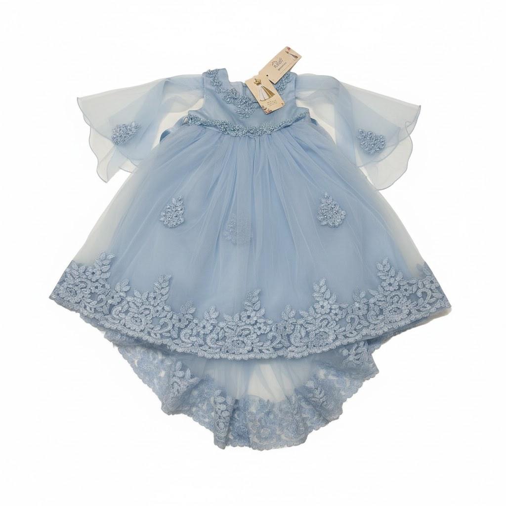 Flower Girls Sleeveless Floral Lace Tulle Princess Puffy Tulle Dress Bridesmaid Wedding Communion Party Pageant Birthday Maxi Formal Prom Evening Ball Gown for Kids Bright Royal Blue 110