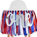 BEISHIDA 1st Birthday High Chair Banner Decorations Red White Blue Baseball Theme First Birthday Banner for Girls Boys& Baby Shower Decorations Highchair Garland