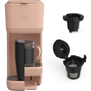 BELLA Single Serve Coffee Maker, K Cup & Coffee Ground Compatible with Removable, Adjustable Drip Tray, Auto Shutoff & Reusable Dishwasher Safe Accessories, Brews 6oz to 14oz, 1000 Watt, Blossom