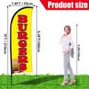 Buryeah 2 Sets Hot Dogs Burgers Feather Flag Banner Kit for Business Advertising 8 ft Swooper Flag with Pole Ground Stake Portable Bag Outside Hot Dog Sign for Restaurant Advertising Business (Yellow)