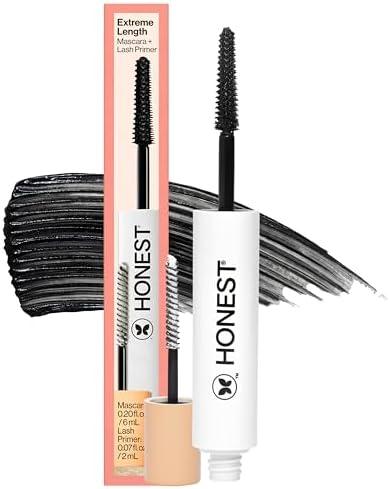 Honest Beauty 2-in-1 Extreme Length Clean Mascara + Lash Primer | Lengthening + Volumizing | EWG Verified + Cruelty Free | Black, .27 fl oz