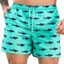 Men's Quick Dry Swim Trunks - Beach Vacation Essentials Board Shorts (Medium, W6621)