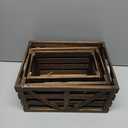 Nested Wooden Storage Crates Set of 3 (L,M,S),Farmhouse Decorative Boxes with Handles for Home Organization & Display