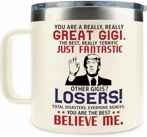 Gigi Gifts - Mothers Day Gift for Gigi - Gigi's Gifts for Grandma from Granddaughter, Grandson, Grandkids for Birthday, Mothers Day, Christmas - 14Oz Beige Gigi's Coffee Mug, Pack of 2