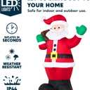 Joiedomi 6 FT Christmas Inflatable Santa with Gift Bag, Blow Up Xmas Inflatable Decorations with Build in LEDs for Christmas Decor, Yard Outdoor Garden Lawn Winter Decorations