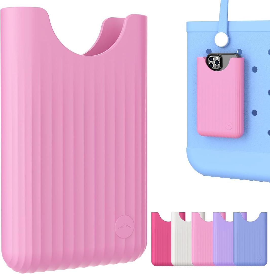 OUTXE Phone Holder for Bogg Bag, Cell Phone Holder Insert Accessory with Locking Buckle Compatible with L/XL/Original/Baby Bogg & Simple Modern Bag, No More Digging for Smartphone (Rose Pink)