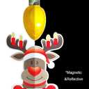 2 x Whaline 30Pcs Christmas Reflective Car Magnets Set Colorful Bulb Light with Lines 8 Design Cartoon Santa Reindeer Gingerbread Refrigerator Garage Magnet Decal Decoration, 1.9x3.94 inches, 7.87 inches