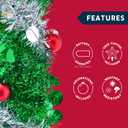 Joiedomi 5 FT Pop Up Christmas Green Tree with Lights, Collapsible Tinsel Christmas Tree Decorations with 50 Multicolor LED Lights and Ball Ornaments for Home Holiday Party Indoor Decor