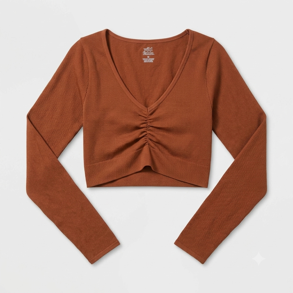 Seamless Top Dark Brown M