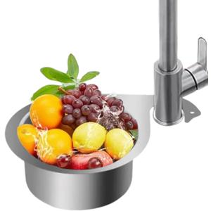 Premium Stainless Steel Kitchen Swan Sink Strainer Basket Hanging Waste Drain Filter Basket Fruit Vegetable Drainer Sponge Rack Storage