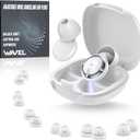 WAVEL Adjustable Ear Plugs for Sleeping Noise Cancelling - 3 Modes Noise Reduction EarPlugs (17-35dB) for Snoring, Travel & Concerts | 7 Pairs Silicone Tips (XS/S/M/L) | Magnetic Carry Case | White