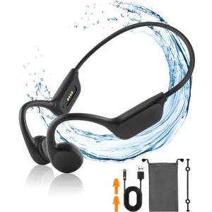Bone Conduction Headphones - Swimming, Wireless Bluetooth, MP3 Mode 2 in 1, 10 H Battery Power, Fast Charging, IPX8 Waterproof for Sports