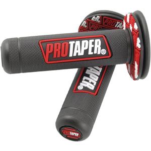 '7/8'' Motorcross Handle Grips Dirt Bike 22mm 24mm Truster Grips Motorcycle Ergonomic Bar End Non Slip Grip Gel Gep Scooter Cruiser Racing Mountain' (Pro taper, Black Red)