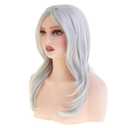 Long Wavy Grey Wigs for Women Synthetic Natural Cosplay Replacement Hair Wig