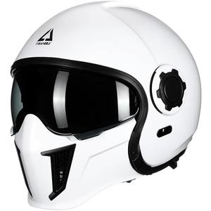 TRIANGLE Open Face Motorcycle Helmet Half for Men and Women Cruiser Scooter Street Bike DOT Approved (XX-Large, White)