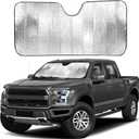 EcoNour Accordion Foldable Windshield Sun Shade | Jumbo Sun Visor for Truck Front Windows | UV & Heat Reflective Sunshade with Durable Dual-Layer Design | X-Large (66" x 27")