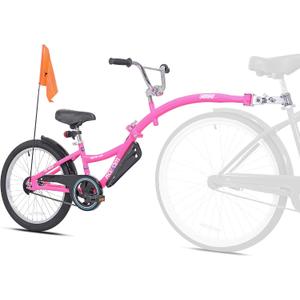 Co-Pilot Bike Trailer - 20 Inch Bike Trailer with Adjustable BMX Stem and Handlebar - Lightweight Aluminum Frame and Padded Saddle for Cycling - Perfect for Family Rides (Pink)