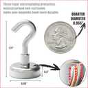 Strong Neodymium Magnetic Hooks, Rare Earth Magnetic Hooks Heavy Duty, Hooks for Hanging, Key Holder, Tool Box, Refrigerator, Pack of 10