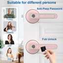 Fingerprint Door Lock, 6-in-1 Smart Door Knob with App Control/Fingerprints/IC Cards/Passwords/2 Keys, Fingerprint Door Knob Biometric Door Lock for Bedroom Apartment