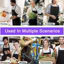 4 Pack Black Aprons, Black Apron with Pockets, Water and Oil Resistant for Women Men Cooking Kitchen Chef Apron