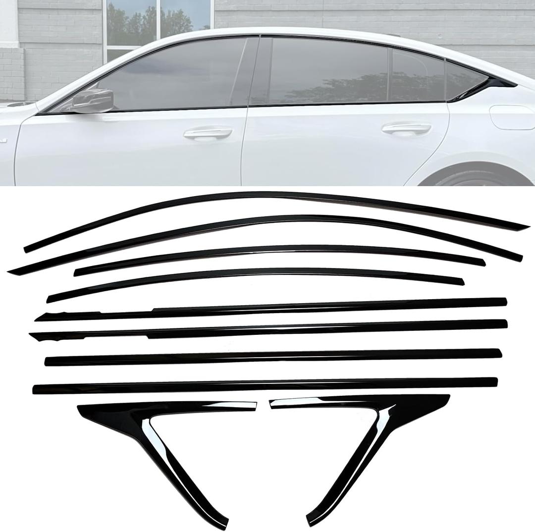 Stainless Steel Window Trim Chrome Delete for Cadillac CT5 2020+ Black Window Trim Blackout Kit