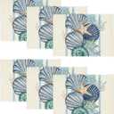 6 x Artoid Mode Sea Shell Starfish Summer Placemats Set of 6, 12x18 Inch Seasonal Holiday Table Mats for Party Kitchen Dining Decoration