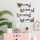 2 x patcate Woodland Nursery Decor, Jungle Safari Animals room Wall Sign Art