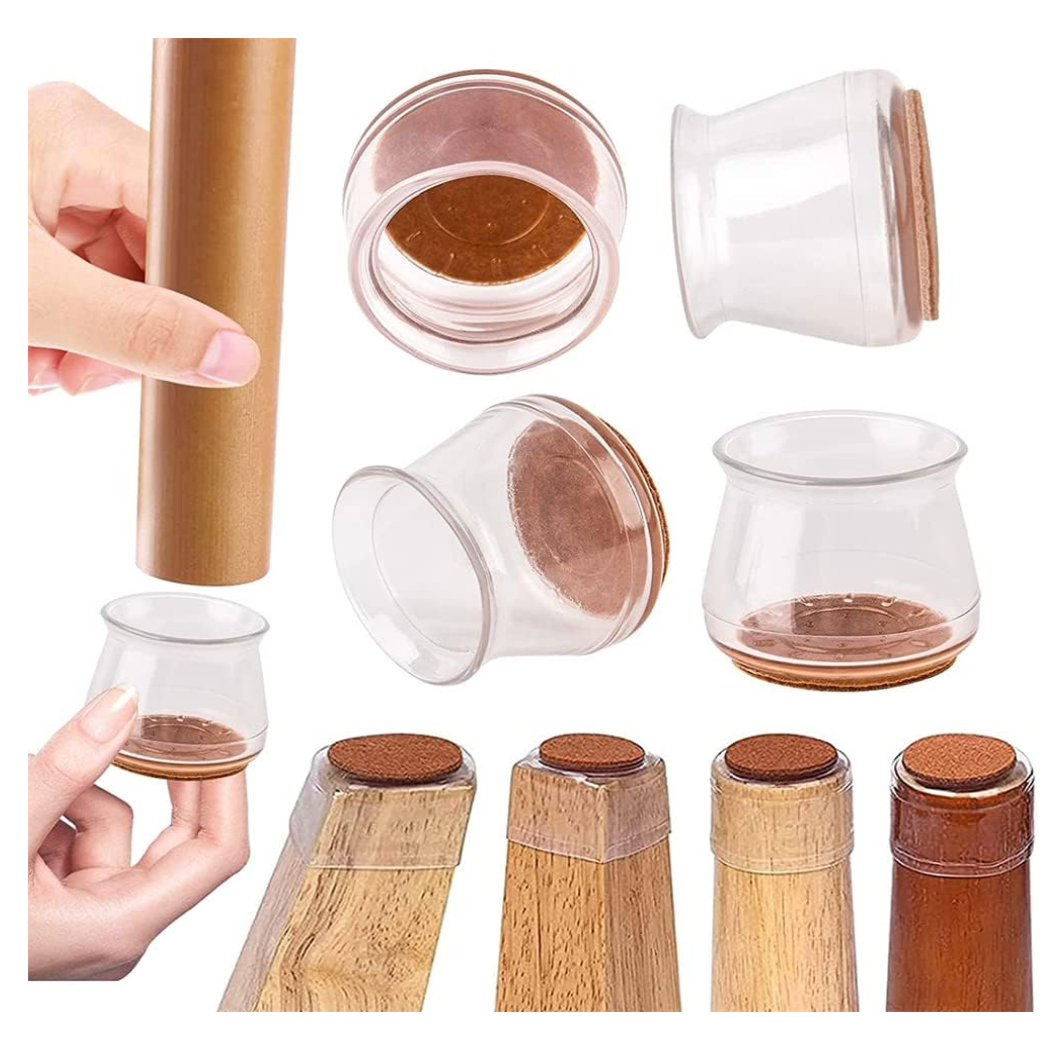 Furniture Pads Silicone Chair Leg Crystal Transparent Chair Feet Pad Cap for Hardwood Floors Furniture Table Legs Cover Pad Table