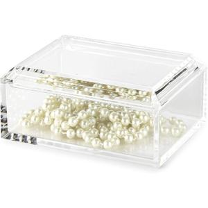 Huang Acrylic Rectangular Jewelry Box with Photo Lid | 5"x7" Multipurpose Storage Box for Keepsakes, Jewelry, Trinkets