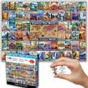 Think2Master Colorful Vintage World Travel Poster 1000 pieces Large Format Jigsaw Puzzle for kids 13+, teens, adults & families. Great gift for people wanting to explore the World. Size: 26.8 X 18.9