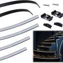 Muzata 6Pack 3.3FT/1M Bendable Black LED Channel with Transparent Smoky Black LED Cover Flexible Aluminum LED  Channel LED Strip LIght Channel U106 BB 1M