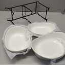 HBlife Fruit Bowl for Kitchen Counter - 3 Tier Ceramic Fruit Rack, Fruit Basket for Fresh Fruit&Veggies, Tiered Fruit Platter Serving Trays for Party