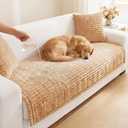 Large 35"x71" Waterproof Couch Cover for Dogs, Non-Slip Sofa Protector with Silicone Backing, Washable Fuzzy Pet-Friendly Furniture Cover for Pet Hair, Scratches & Spills