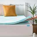 Linenspa 2 Inch Swirl Gel Memory Foam Mattress Topper, California King Size Cooling Gel Infused, Ventilation Holes Pressure Relieving Bed Topper CertiPUR Certified