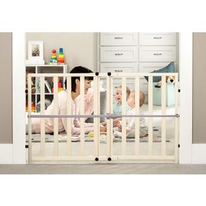 Regalo Easy Fit Wooden Decor Adjustable 42-Inch Extra Wide Baby Gate, Natural Wood