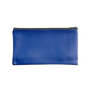 Blue Vinyl Zippered Bank Wallet 