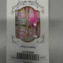 LPOODDNU Almond Easter Press on Nails Medium Pink Fake Nails, Cute Rabbit Press on Nails Spring Flower Designs Easter Nail Art Decorations Full Cover Glue on Nails for Women Manicure DIY, 24Pcs