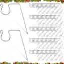 Ferraycle Metal Christmas Light Gutter Hooks Christmas Light Hanger Hooks for Gutters Stainless Steel Xmas Outdoor Clips for Kitchen Bathroom Work Shop Garden(Silver,100 Pieces)