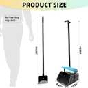 46" Pooper Scooper Swivel Bin & Rake for Large Small Dogs with Bag Attachment, Long Handle Poop Scooper with Lid for Yard (Blue)